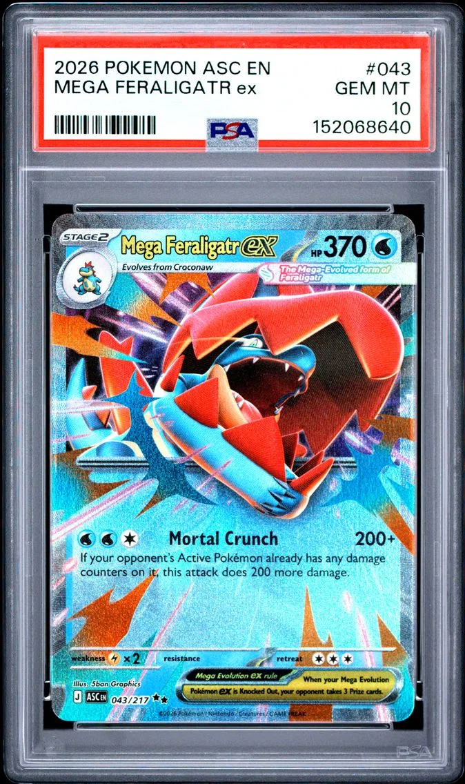 2026 #043 Mega Feraligatr EX PSA 10 Asc EN-Ascended Heroes