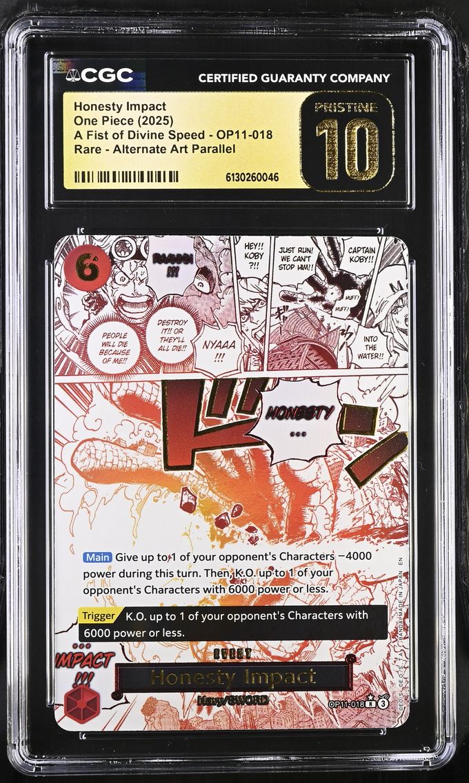 2025 #OP11-018 Honesty Impact CGC 10 Pristine A Fist of Divine Speed (OP11) - English