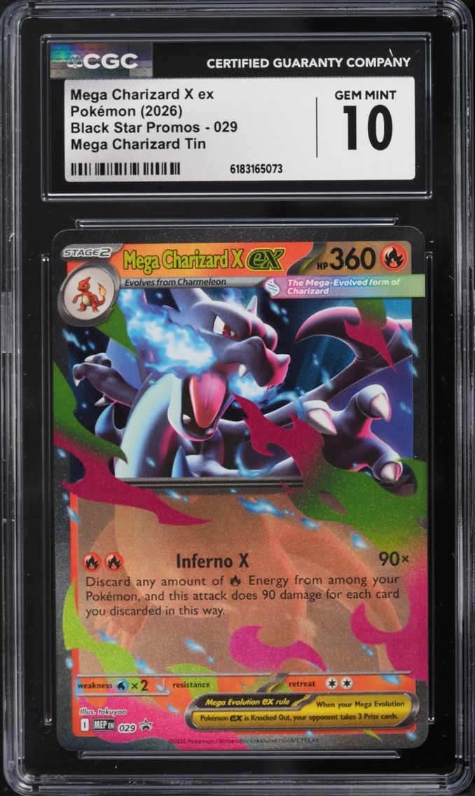 2026 Pokemon Mega Evolution Promo Tin Mega Charizard X ex #29 CGC 10 GEM MINT