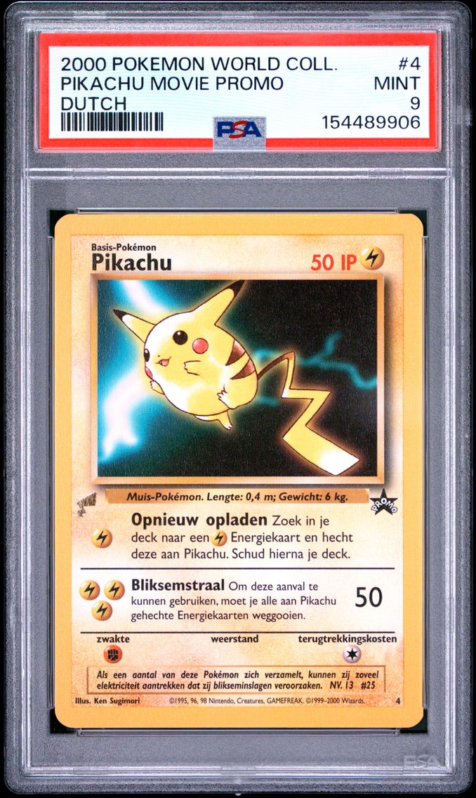 2000 #4 Pikachu Movie Promo PSA 9 Pikachu World Collection