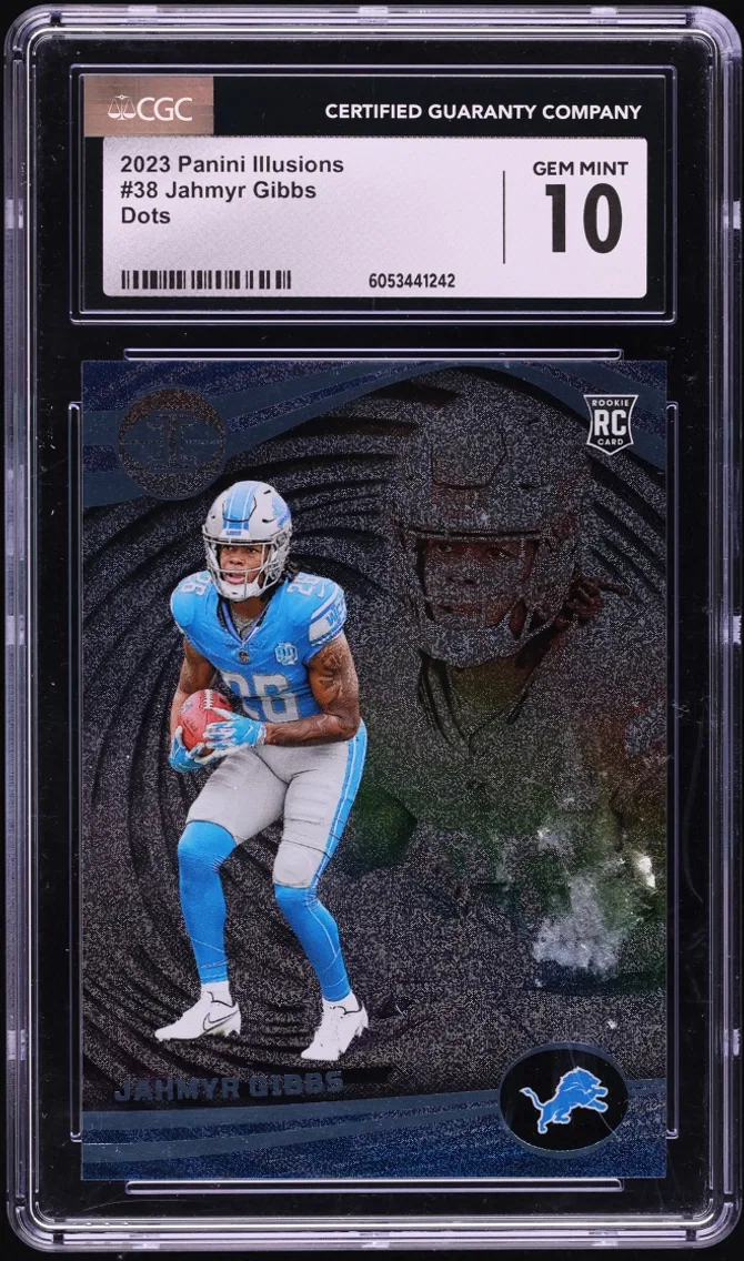 2023 #38 Panini Illusions Dots Jahmyr Gibbs ROOKIE GEM MINT CGC 10