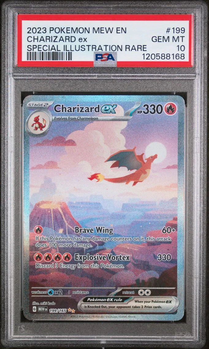 2023 #199 Charizard EX PSA 10 Mew EN-151