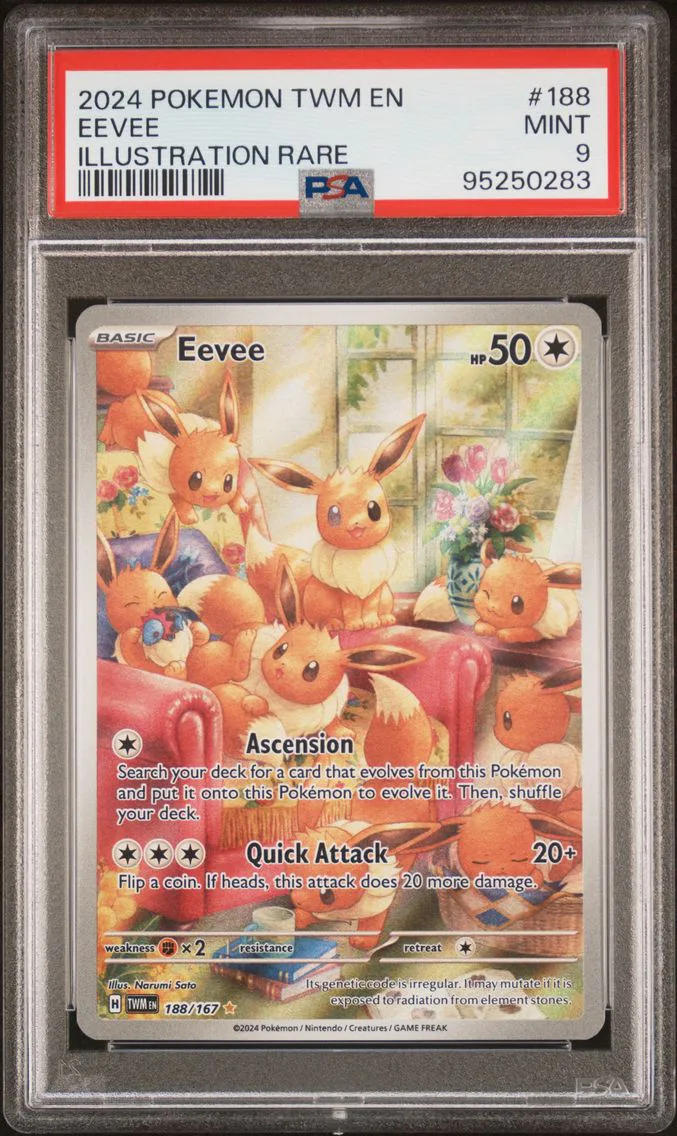 2024 #188 Eevee PSA 9 Twm EN-Twilight Masquerade Pokemon