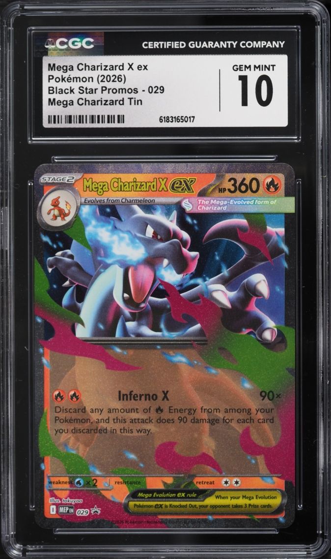 2026 Pokemon Mega Evolution Promo Tin Mega Charizard X ex #29 CGC 10 GEM MINT