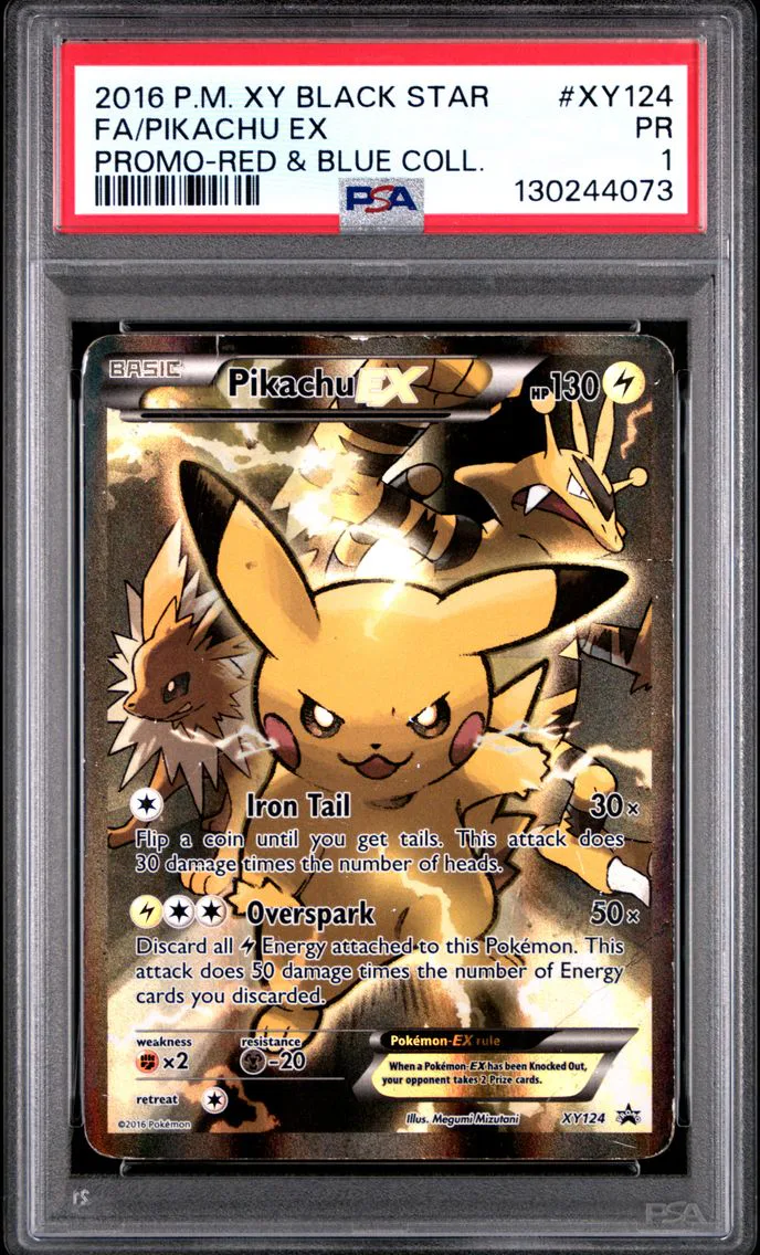 2016 #XY124 Full Art/Pikachu EX PSA 1 XY Black Star Promo