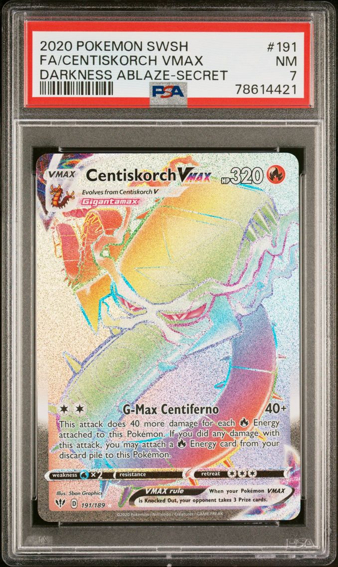 2020 #191 Full Art/Centiskorch Vmax PSA 7 Sword & Shield Darkness Ablaze