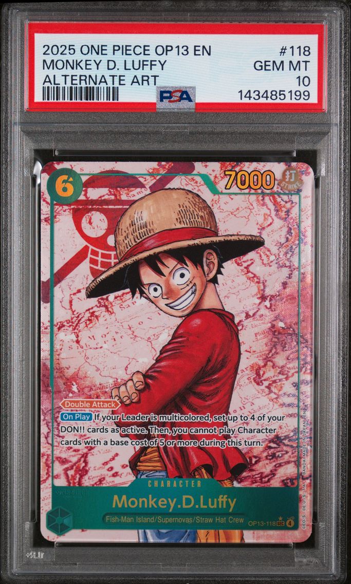 2025 #118 Monkey D. Luffy PSA 10 OP13-Carrying on His Will One Piece