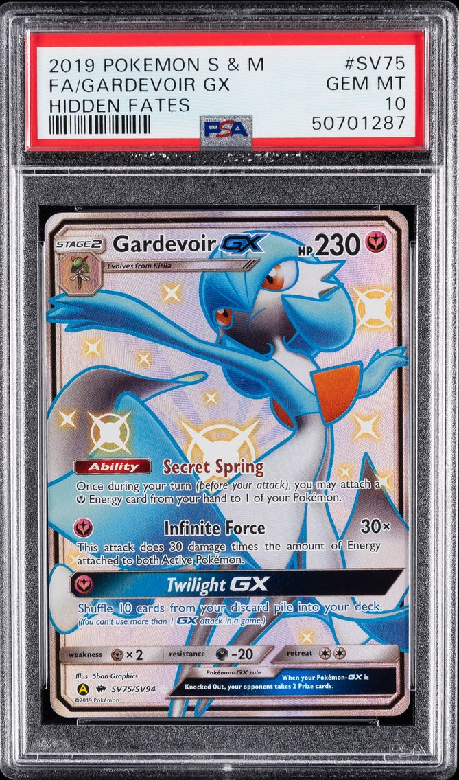 2019 #SV75 FULL ART/GARDEVOIR GX PSA 10 POKEMON SUN & MOON HIDDEN FATES