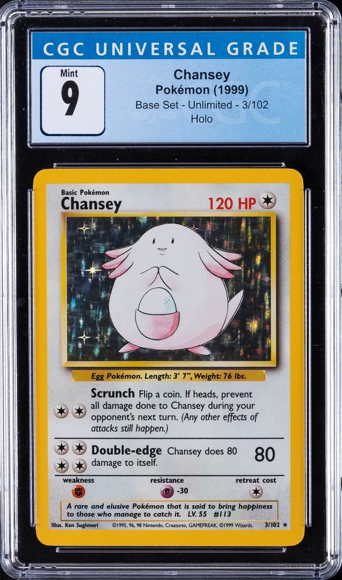 1999 #3 Chansey CGC 9 Pokemon Base Set | Holo