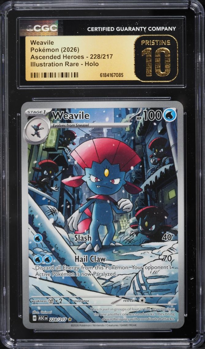 2026 #228 Weavile CGC 10 Pokemon Mega Evolution Ascended Heroes IR
