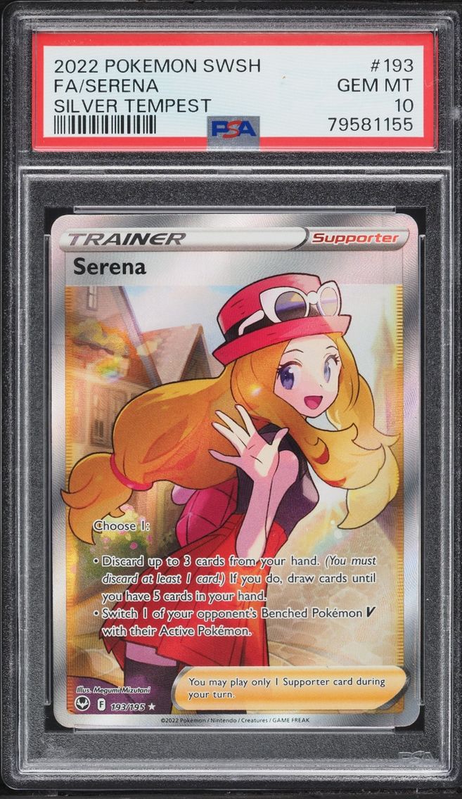 2022 Pokemon Sword & Shield Silver Tempest Full Art Serena #193 PSA 10 GEM MINT