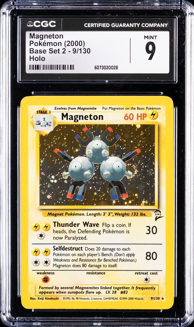 2000 #9 Magneton-Holo CGC 9 Game Base II Pokemon