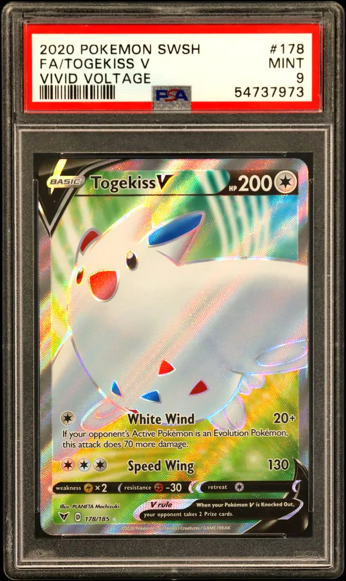 2020 #178 Full Art/Togekiss V PSA 9 Sword & Shield Vivid Voltage