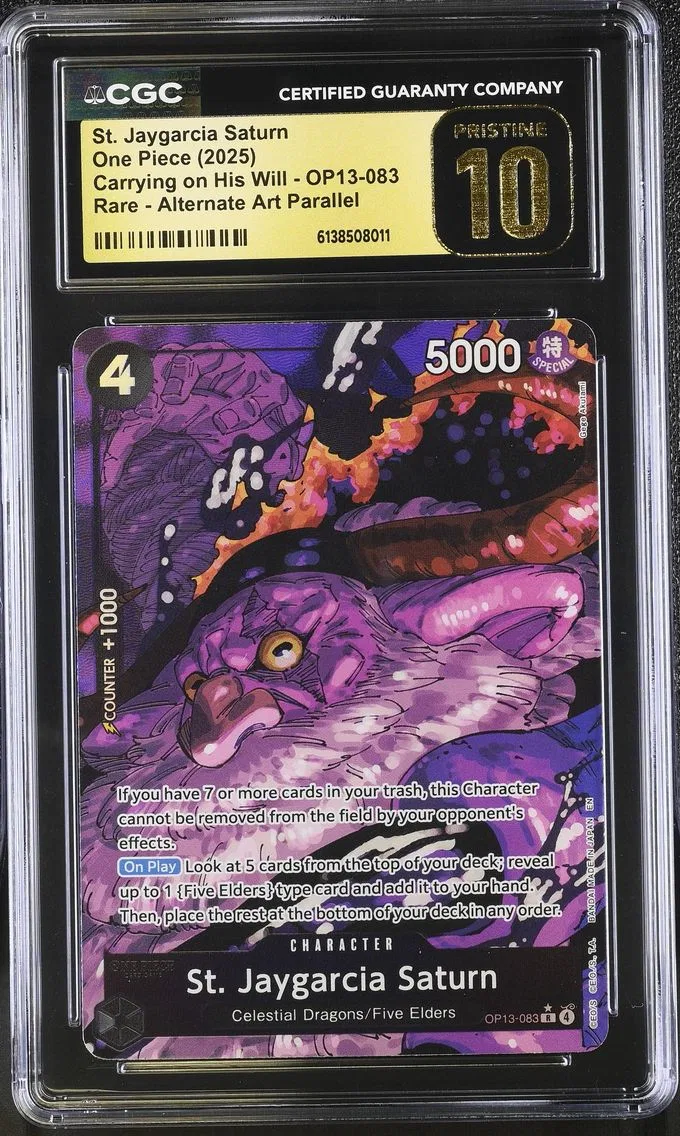 2025 #OP13-083 St. Jaygarcia Saturn CGC 10 Pristine Carrying on His Will (OP13) - English