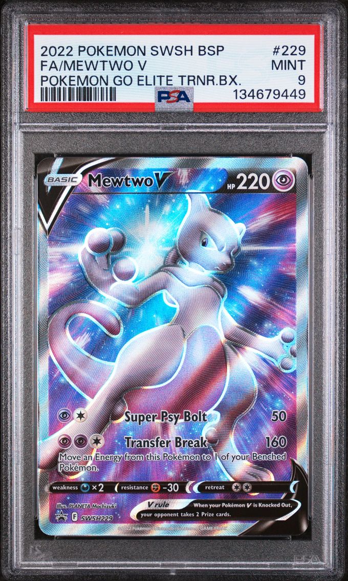 2022 #229 Full Art/Mewtwo V PSA 9 Swsh Black Star Promo Pokemon