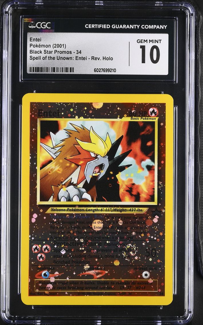 2001 #34 Entei CGC 10 Black Star Promos - WotC - English