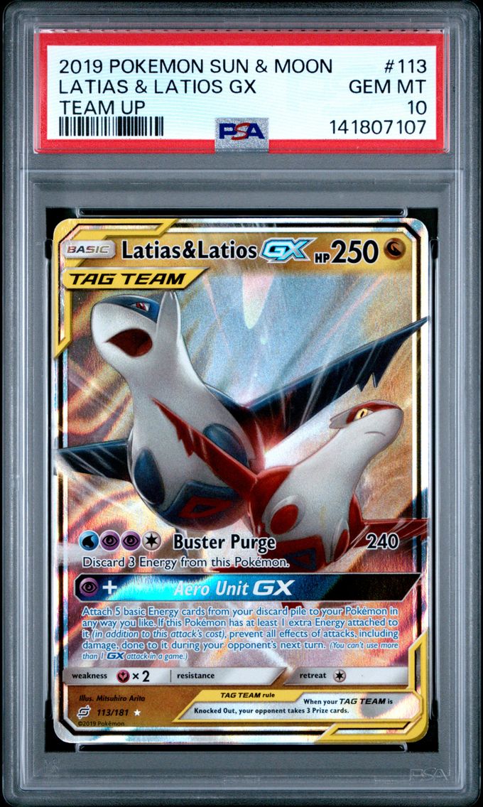 2019 #113 Latias & Latios GX PSA 10 Sun & Moon Team Up