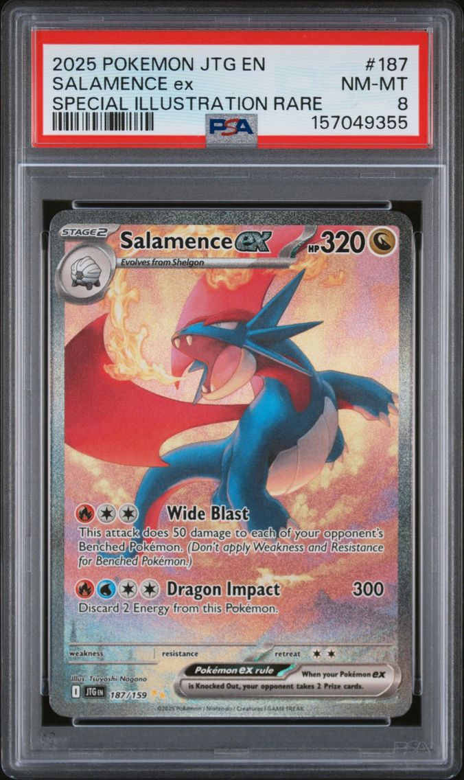 2025 #187 Salamence EX PSA 8 Jtg EN-Journey Together
