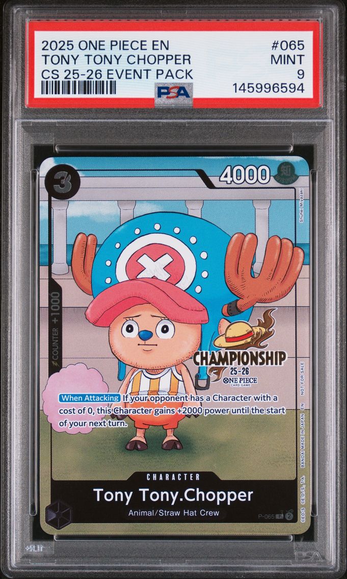 2025 #065 Tony Tony Chopper PSA 9 One Piece Championship 2025-26 Event Pack