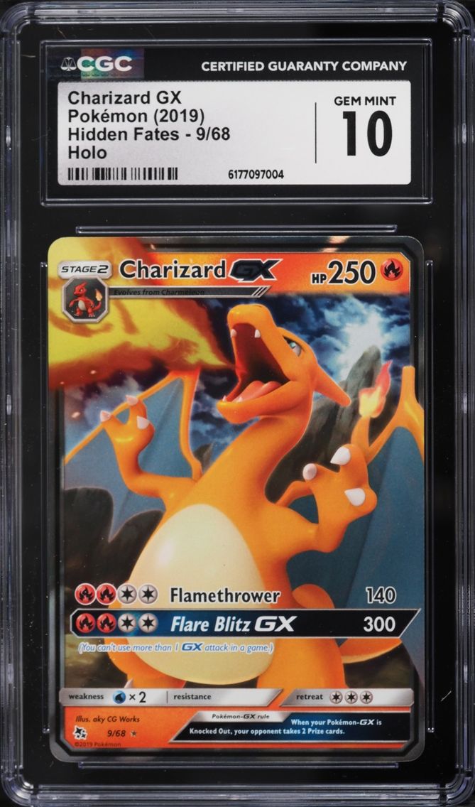 2019 #9 Charizard GX CGC 10 Pokemon Sun & Moon Hidden Fates Holo