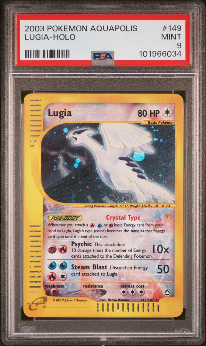 2003 #149 Lugia-Holo PSA 9 Aquapolis Pokemon