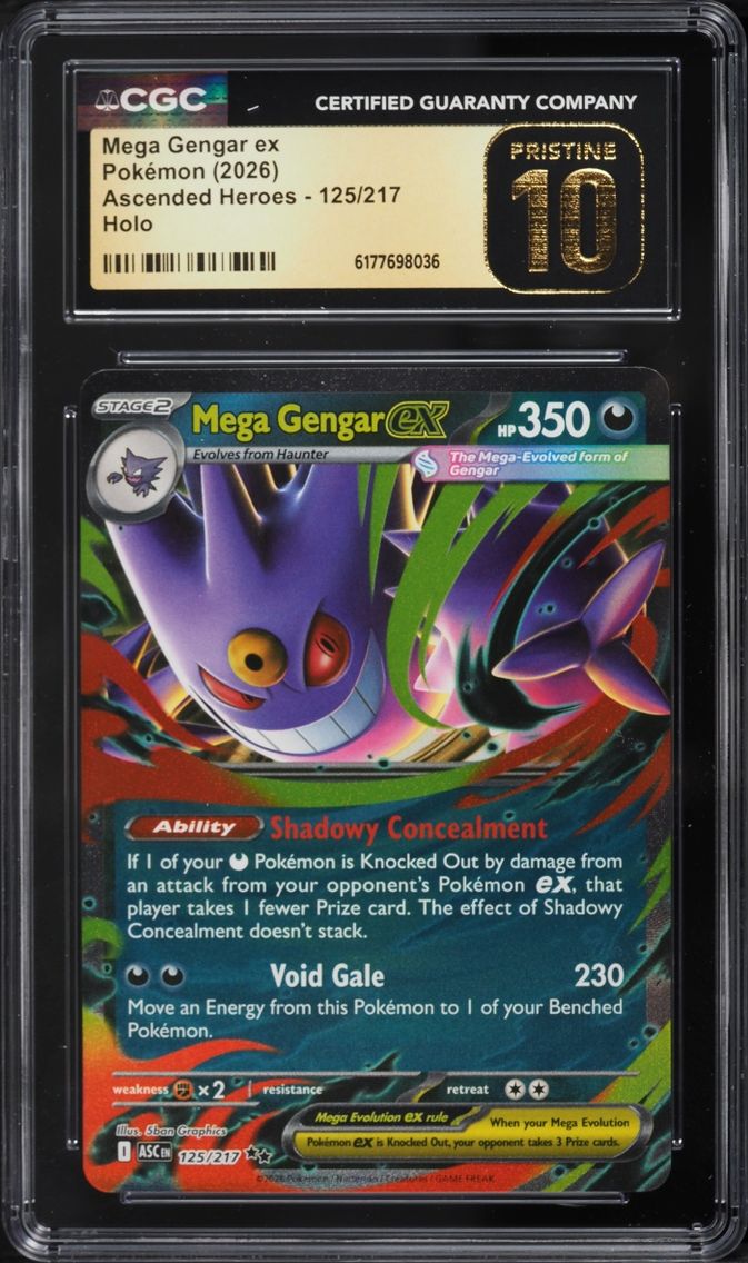 2026 Pokemon Mega Evolution Ascended Heroes Holo Mega Gengar EX #125 CGC 10 PRISTINE
