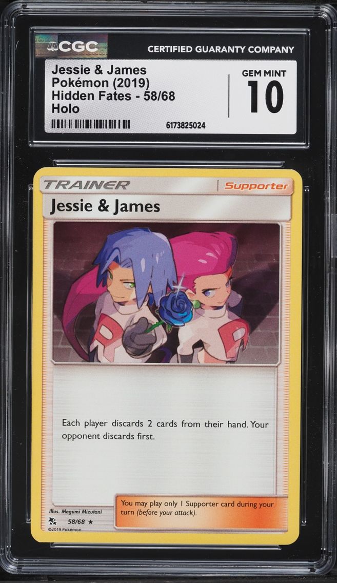2019 Pokemon Sun & Moon Hidden Fates Holo Jessie & James #58 CGC 10 GEM MINT