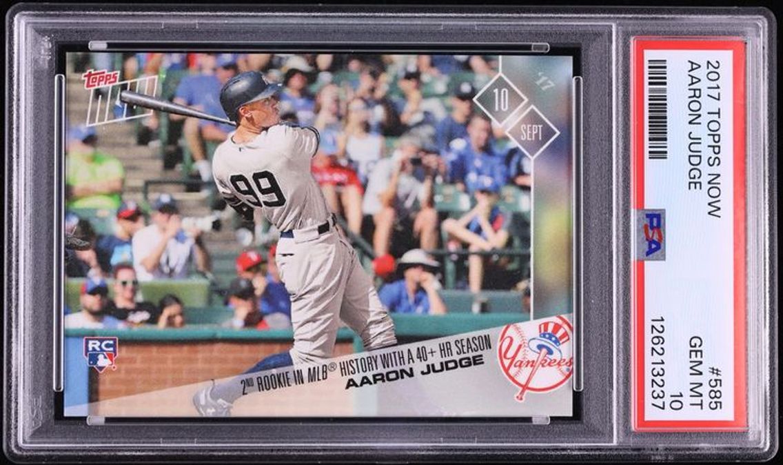 2017 #585 Topps Now Aaron Judge ROOKIE GEM MINT PSA 10