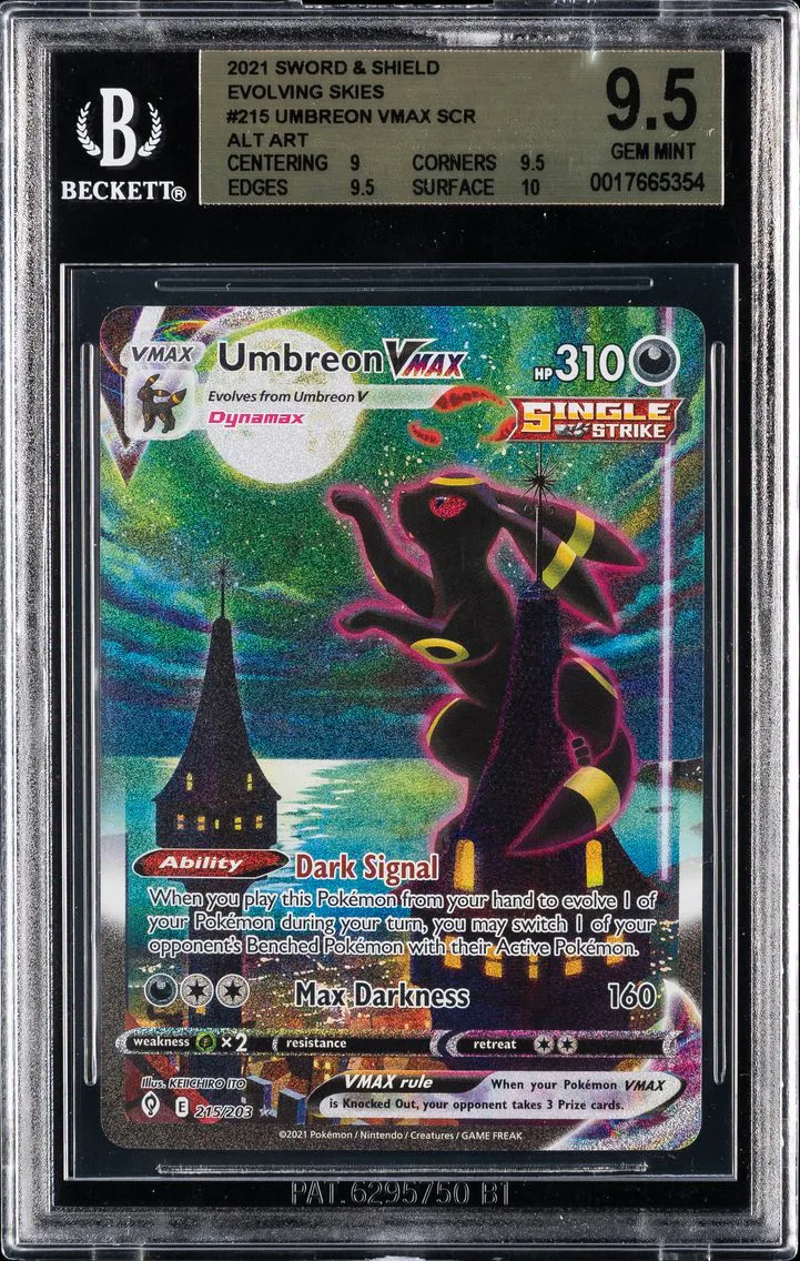 2021 #215 Full Art/Umbreon Vmax BGS 9.5 Sword & Shield Evolving Skies Pokemon