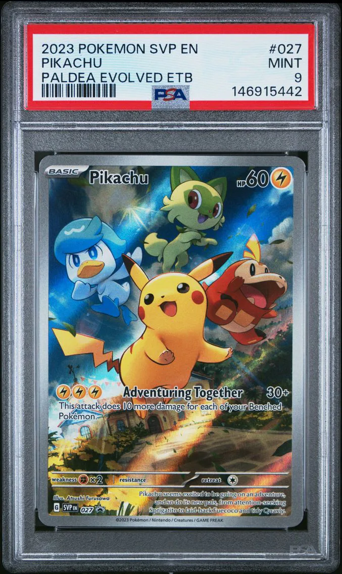 2023 #027 Pikachu PSA 9 Svp EN-SV Black Star Promo Pokemon
