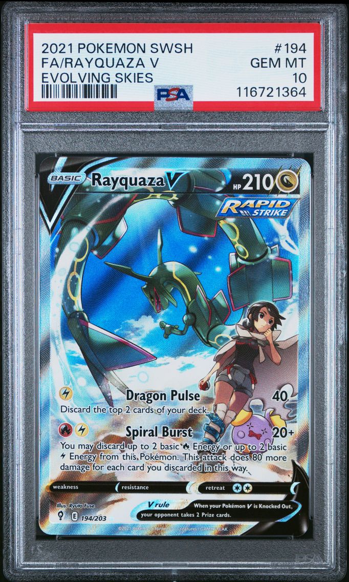 2021 #194 Full Art/Rayquaza V PSA 10 Sword & Shield Evolving Skies