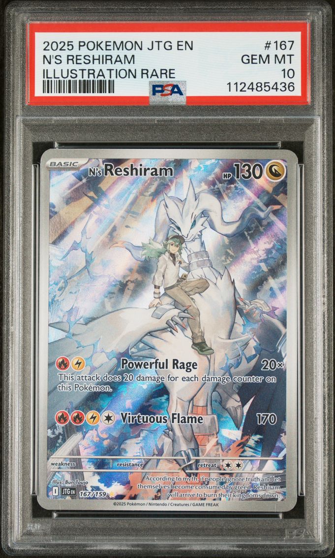 2025 #167 N's Reshiram PSA 10 Jtg EN-Journey Together Pokemon