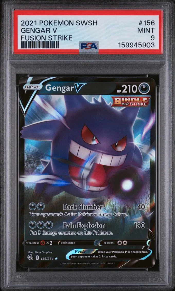 2021 #156 Gengar V PSA 9 Sword & Shield Fusion Strike