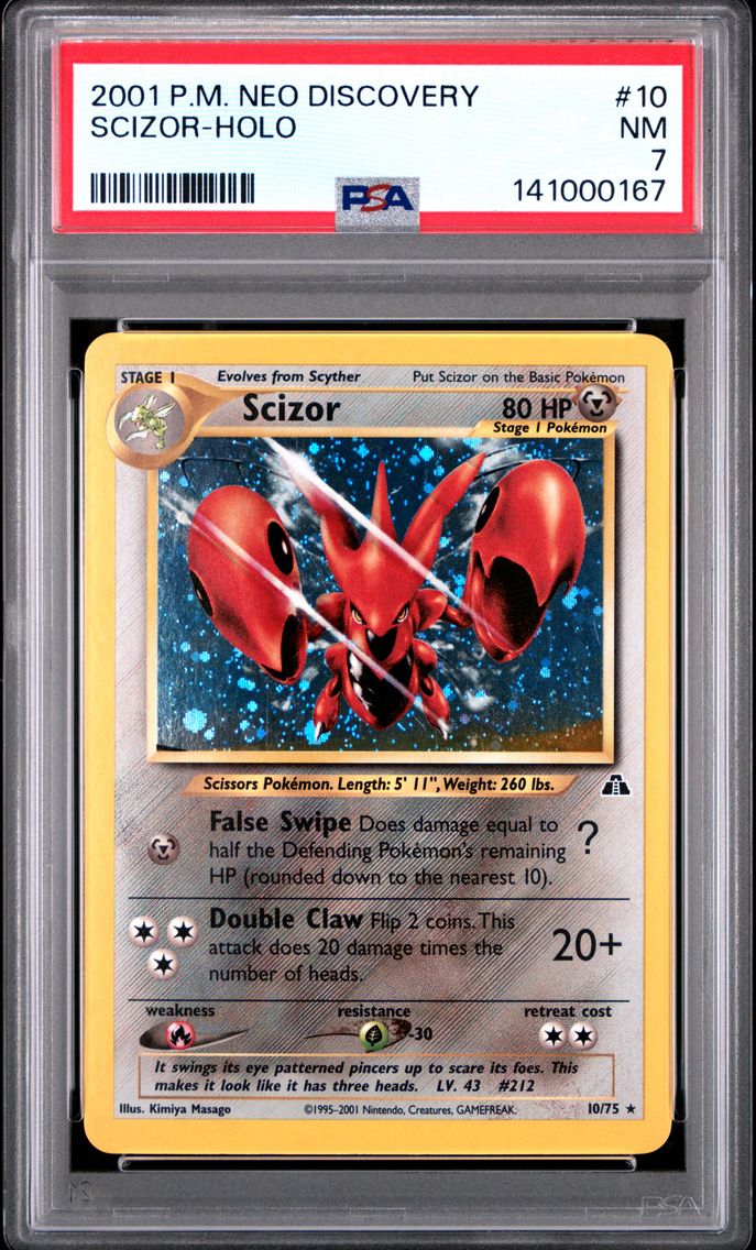 2001 #10 Scizor-Holo PSA 7 Neo Discovery