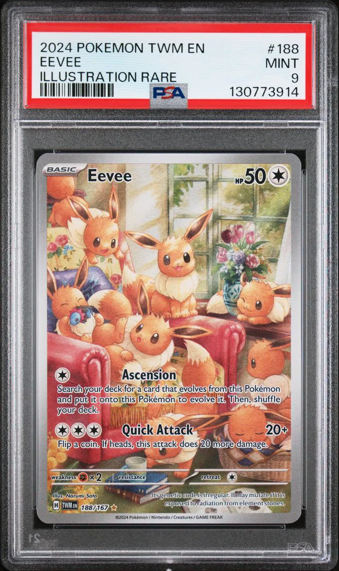 2024 #188 Eevee PSA 9 Twm EN-Twilight Masquerade Pokemon