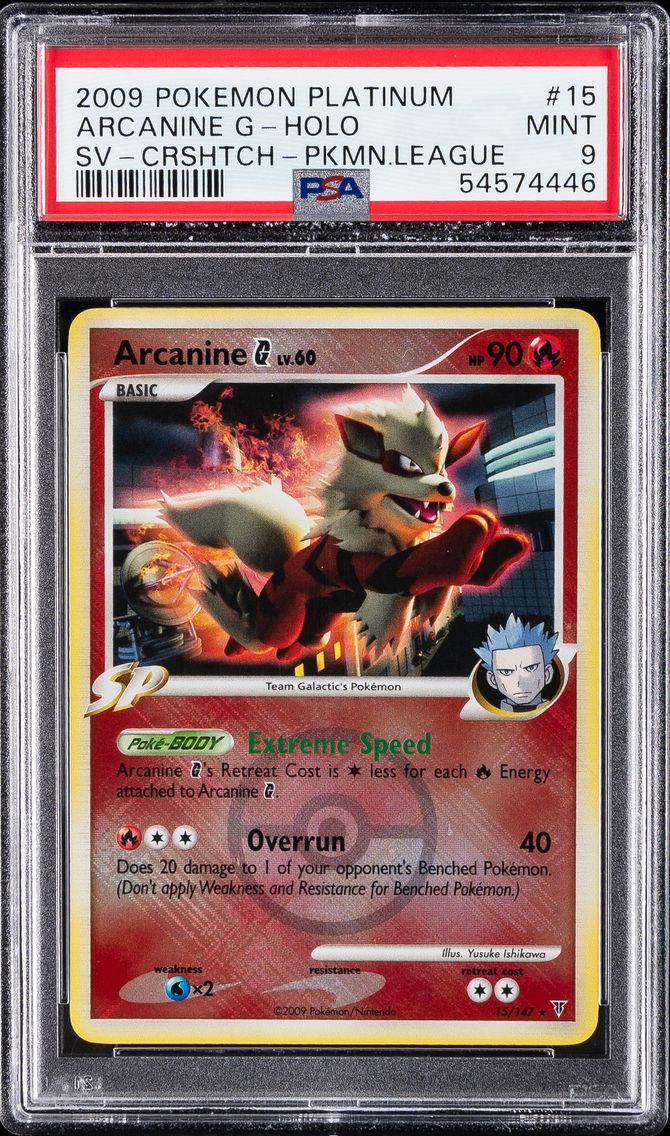 2009 #15 Arcanine G-Holo PSA 9 Platinum Supreme Victors Pokemon