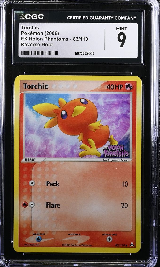 2006 #83 Torchic Reverse Holo CGC 9 EX Holon Phantoms - English