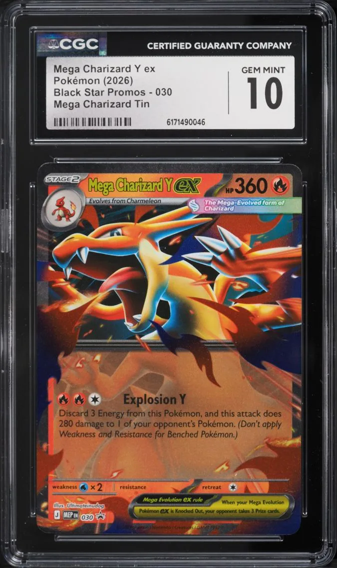 2026 Pokemon Mega Evolution Black Star Promo Tin Mega Charizard Y ex #30 CGC 10 GEM MINT