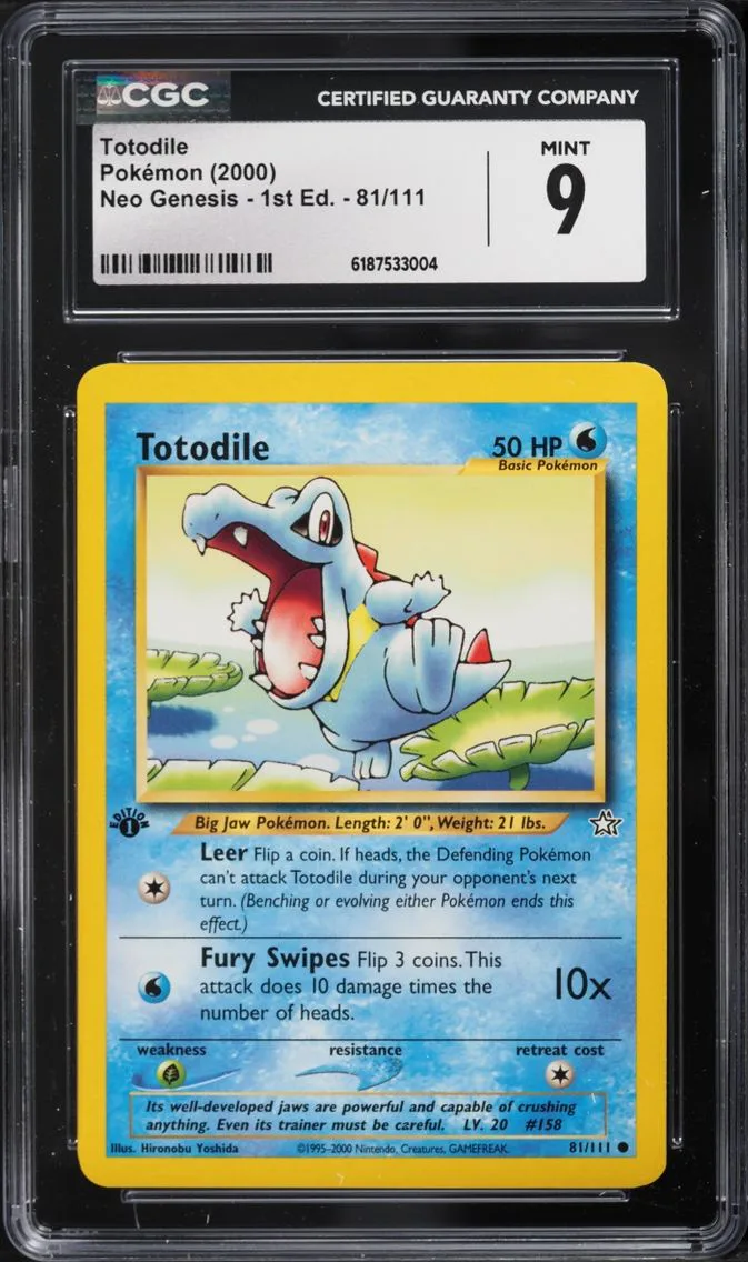 2000 #81 Totodile CGC 9 Pokemon Neo Genesis 1st Edition