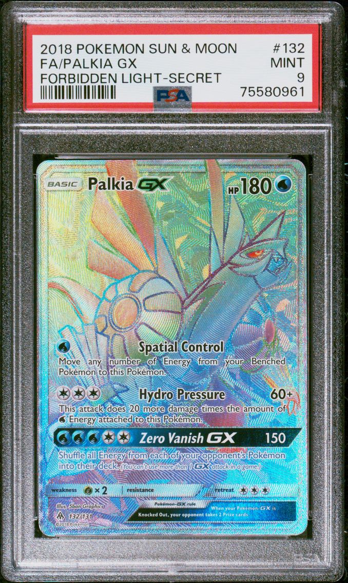 2018 #132 Full Art/Palkia GX PSA 9 Sun & Moon Forbidden Light