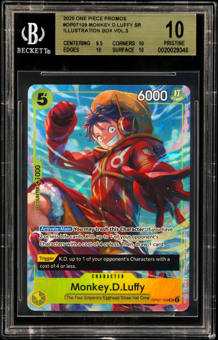 2025 #OP07109 Monkey.D.Luffy SR/(Illustration Box Vol.3) BGS 10 One Piece Card Game Promos