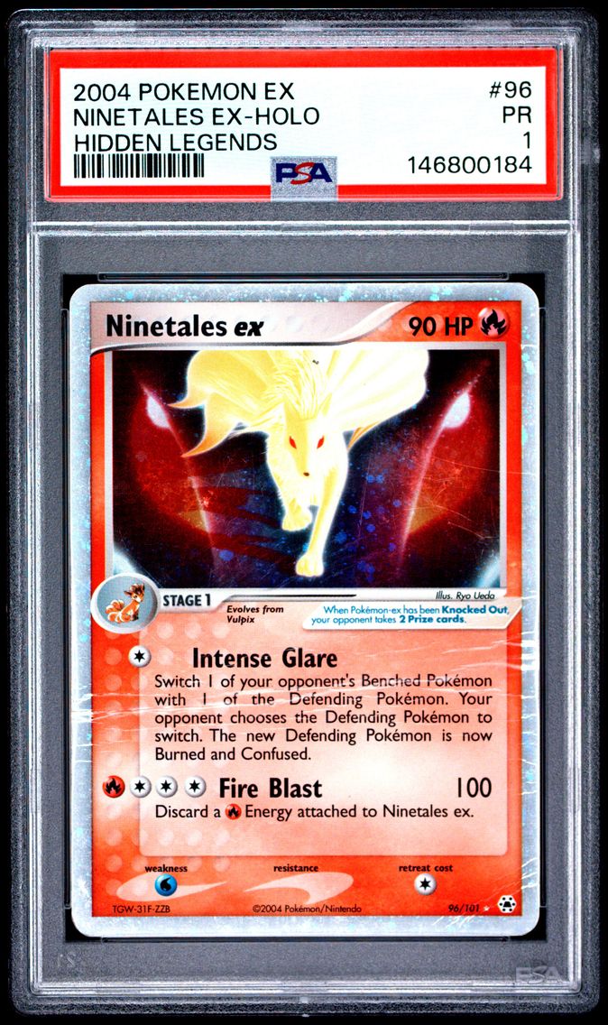 2004 #96 Ninetales EX-Holo PSA 1 EX Hidden Legends