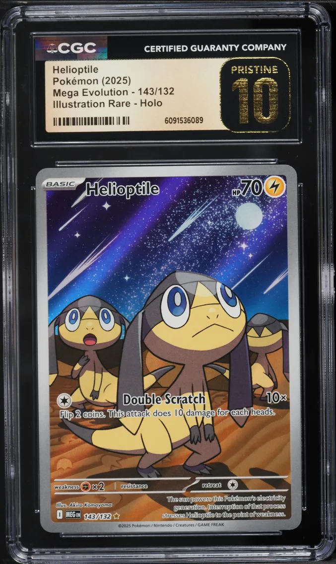 2025 #143 Mega Evolution IR Helioptile CGC 10 Pristine Pokemon