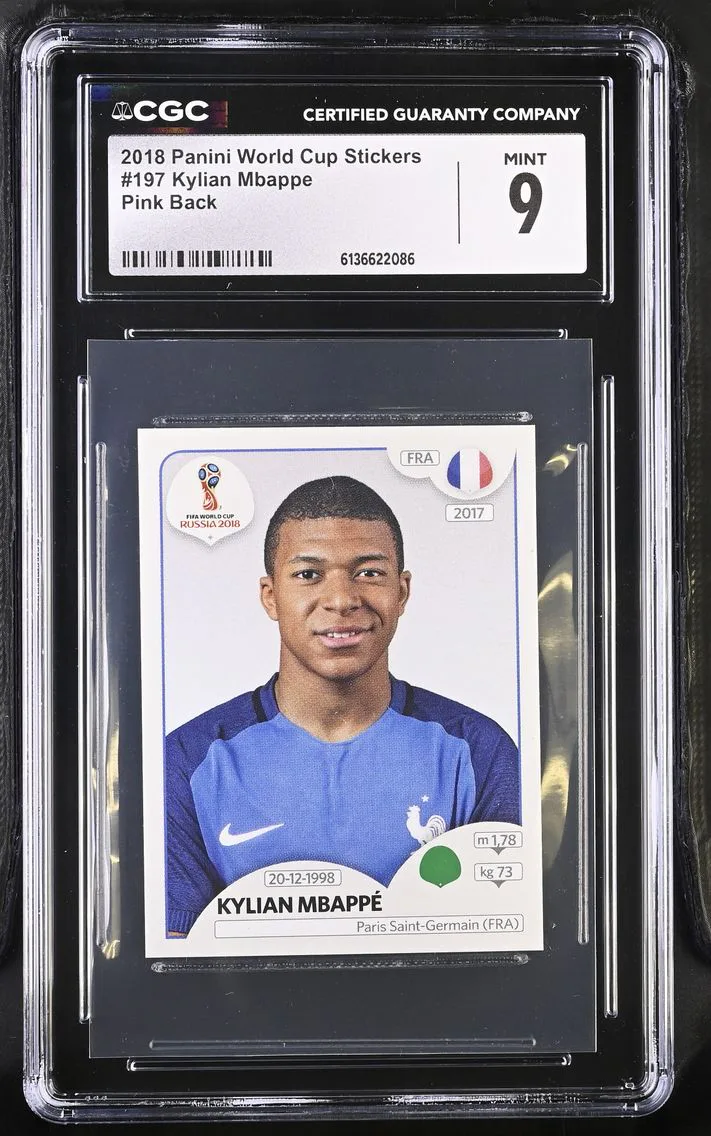 2018 #197 Kylian Mbappe CGC 9 Panini World Cup Stickers