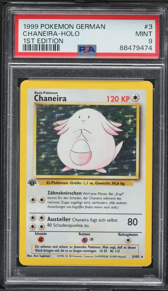 1999 #3 Chaneira-Holo 1st Edition PSA 9 German Pokemon