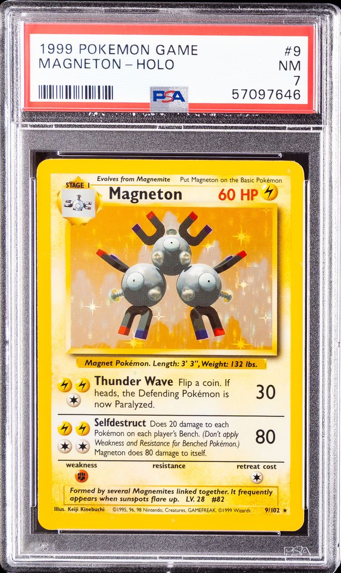1999 #9 Magneton-Holo PSA 7 Game Pokemon
