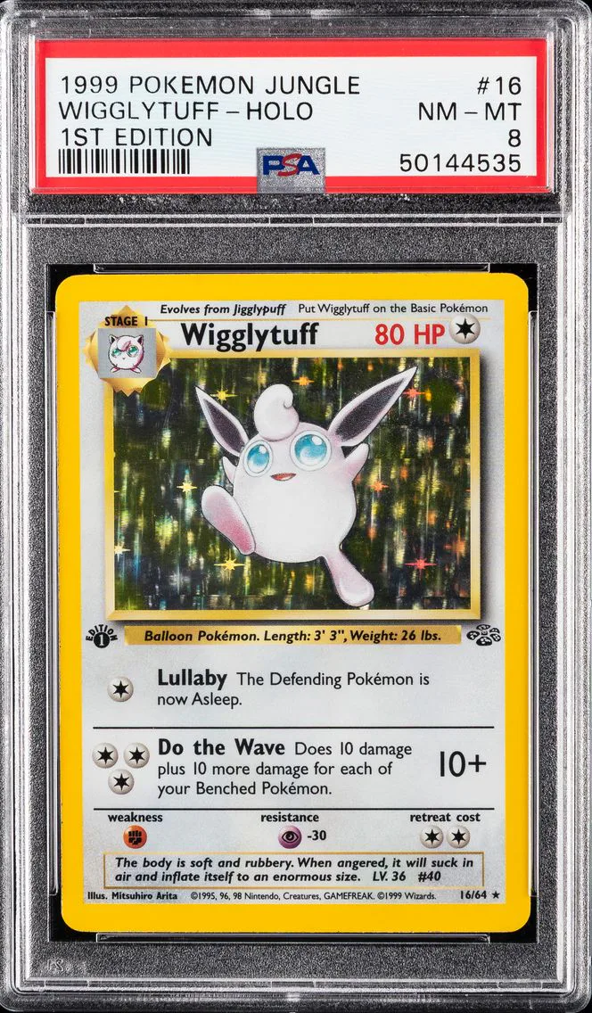 1999 #16 Wigglytuff-Holo 1st Edition PSA 8 Jungle Pokemon