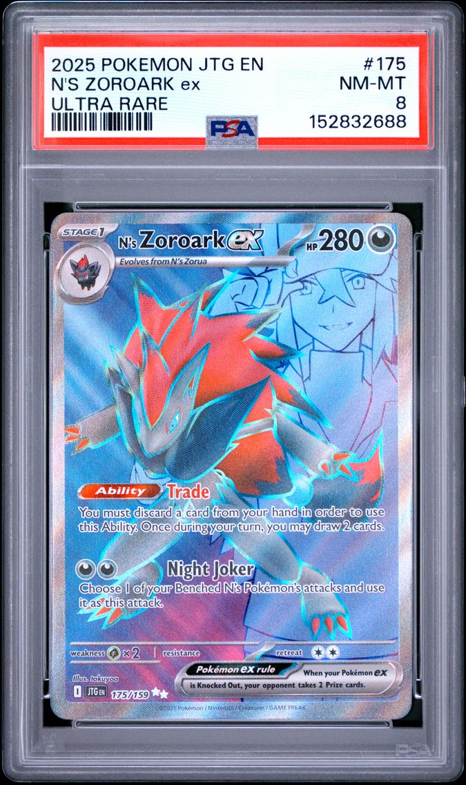 2025 #175 N's Zoroark EX PSA 8 Jtg EN-Journey Together