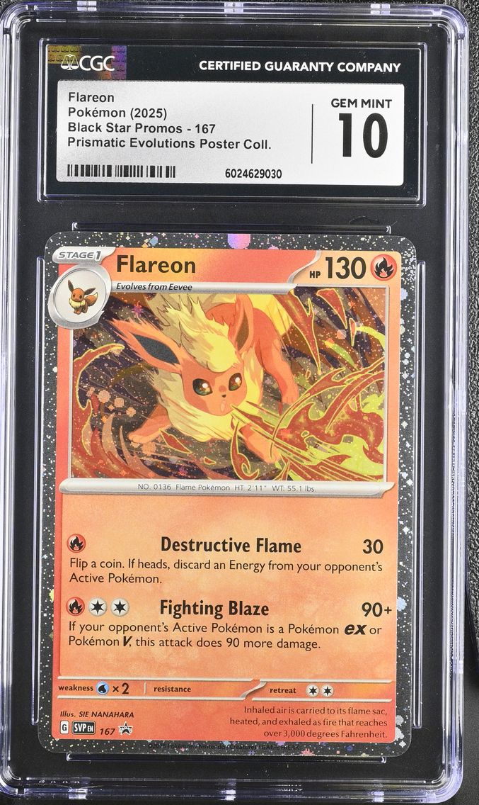 2025 #167 Flareon CGC 10 Black Star Promos - Scarlet & Violet SVP EN - English