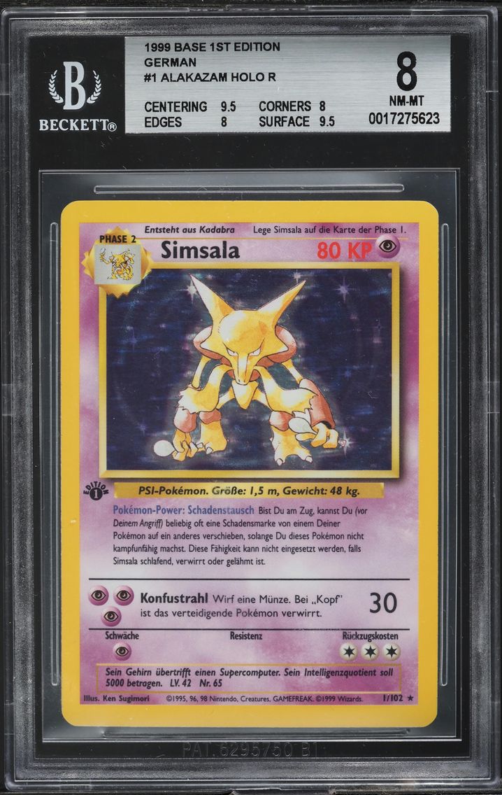 1999 #1 Simsala-Holo 1st Edition BGS 8 German Pokemon